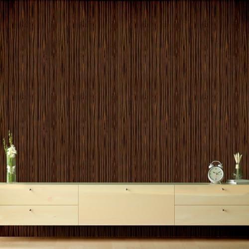 Doodad Self Adhesive Wooden Wallpaper - 45cm x 300cm, Covers 14.5 sq. ft | Coffee Brown Wood Peel & Stick Stickers for Table & Wall Decor - Image 1