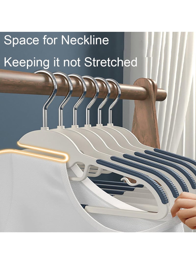 TYCOM Plastic Hangers 50 Pack Slim Clothes Hangers Space Saving Non Slip Hangers with Rubber Pads Sturdy Coat Hangers for Closet S Shaped Hangers for Shirt Suit Pant Skirt.  - Image 2