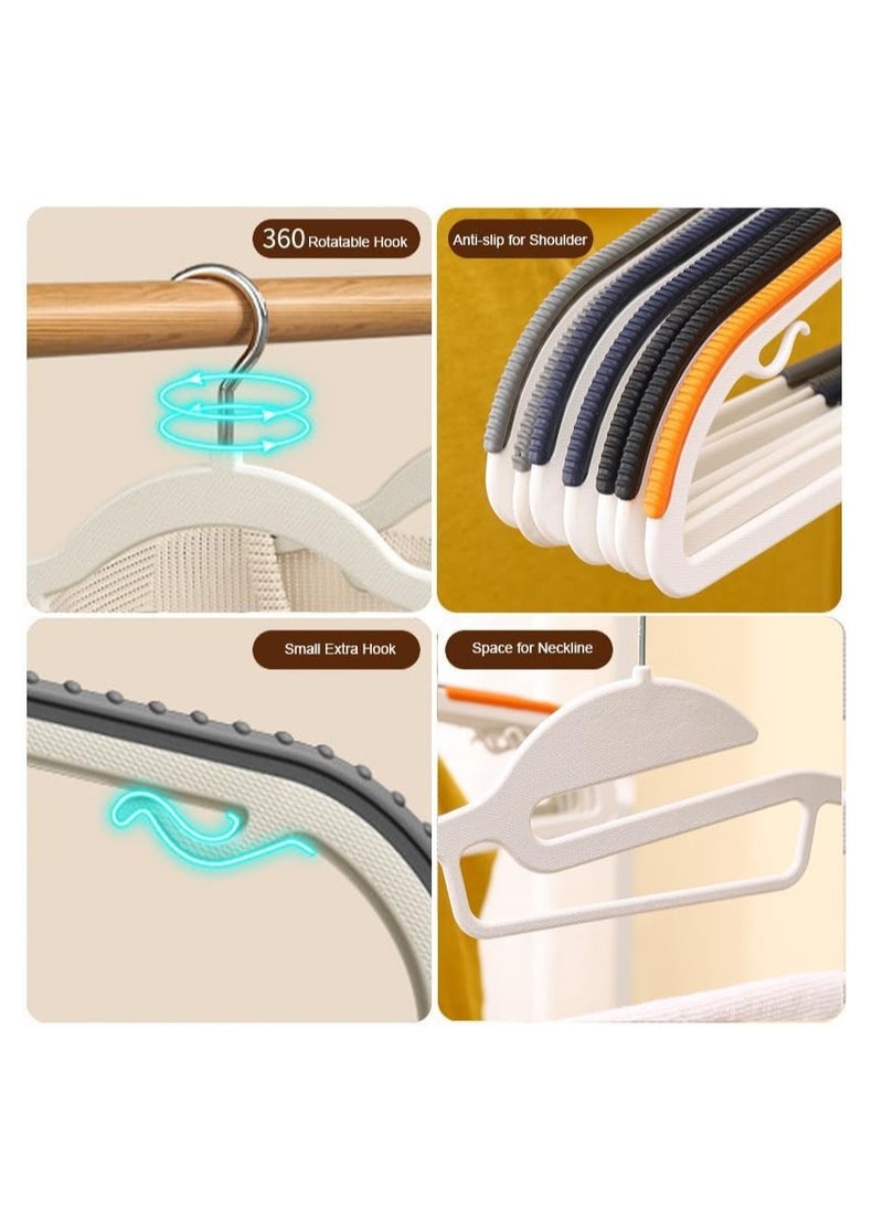 TYCOM Plastic Hangers 50 Pack Slim Clothes Hangers Space Saving Non Slip Hangers with Rubber Pads Sturdy Coat Hangers for Closet S Shaped Hangers for Shirt Suit Pant Skirt.  - Image 3