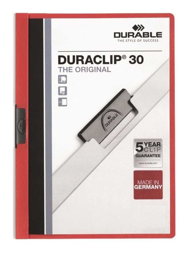 Durable 5-Piece Duraclip Clip Folder Red - Image 2