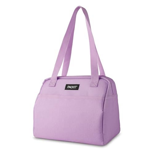 PackItR Freezable Hampton Lunch Bag Lavender Built with EcoFreezeR Technology Collapsible Reusable Zip Closure with Front Pocket and Shoulder Straps Designed for Fresh Office Lunches - Image 1