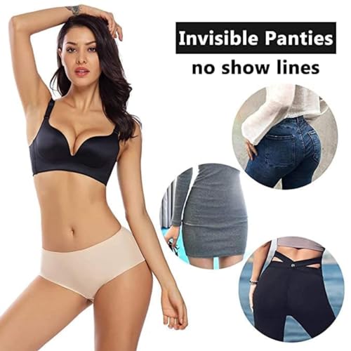 GRANTH ENTERPRISE Women's Ice Silk Seamless Mid Rise No Show Laser Cut Invisible Stretch Women Hipster Pants for Women Daily Use (Pack of 3, Multicolor) - X Large - Image 4