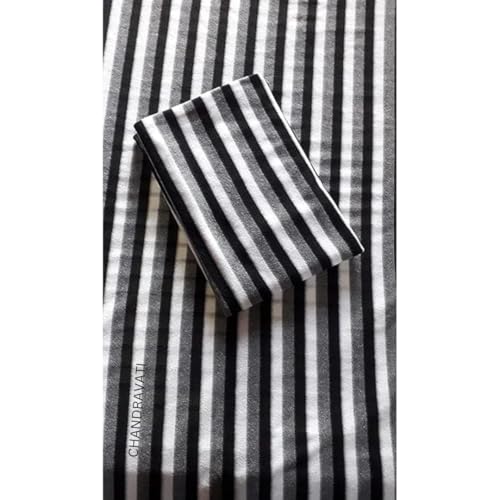 CHANDRAVATI Stylish Polar Striped Single Bed AC Fleece Wool Blanket - 58x88 Inch (Black and White) Skin Friendly. (6) - Image 5