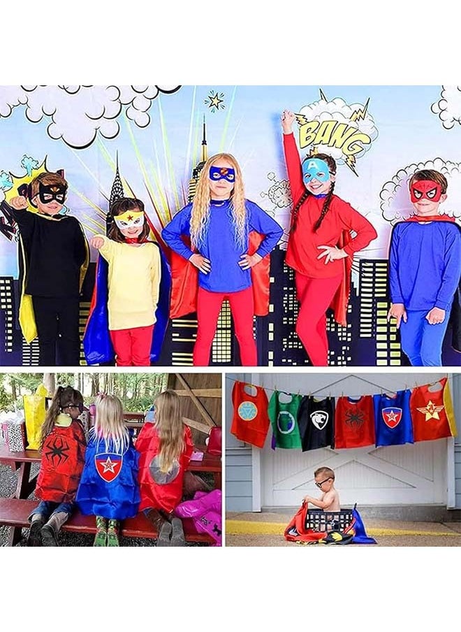 L&E Superhero Capes and Masks for Kids Halloween Cosplay Double Side Capes Superhero Toy Kids Best Gifts for Kids Boys Girls 3-12 Years  - Image 4