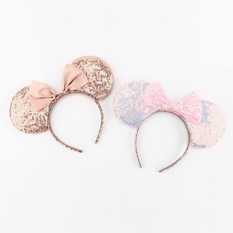 DRESHOW Mouse Ears Bow Headbands Glitter Party Decoration Cosplay Costume for Women - Image 3