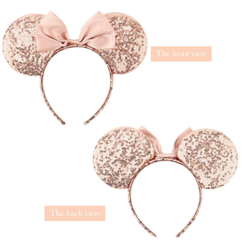 DRESHOW Mouse Ears Bow Headbands Glitter Party Decoration Cosplay Costume for Women - Image 4