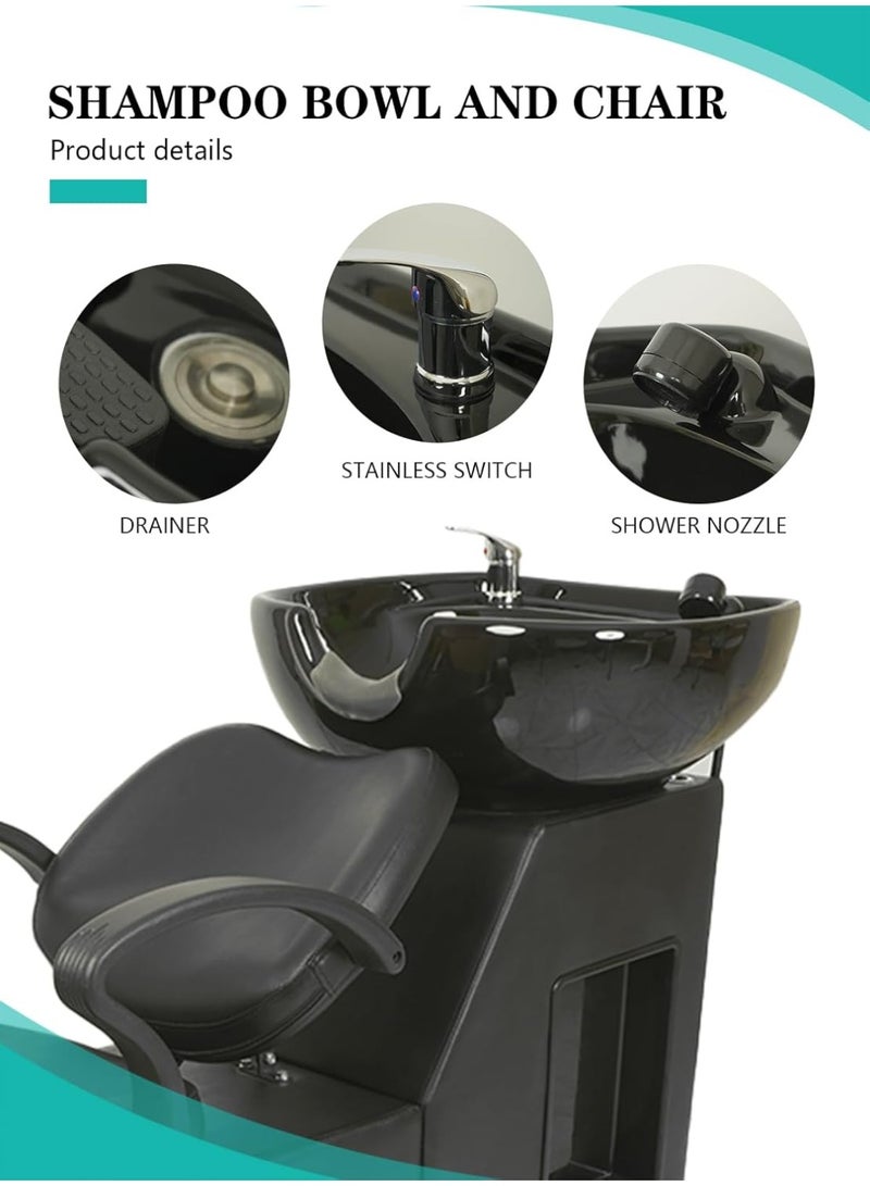 Meishida Adjustable Ceramic Shampoo Chair Set with Comfortable Cushion Waterproof And Non-Slip for Salon Use  - Image 4