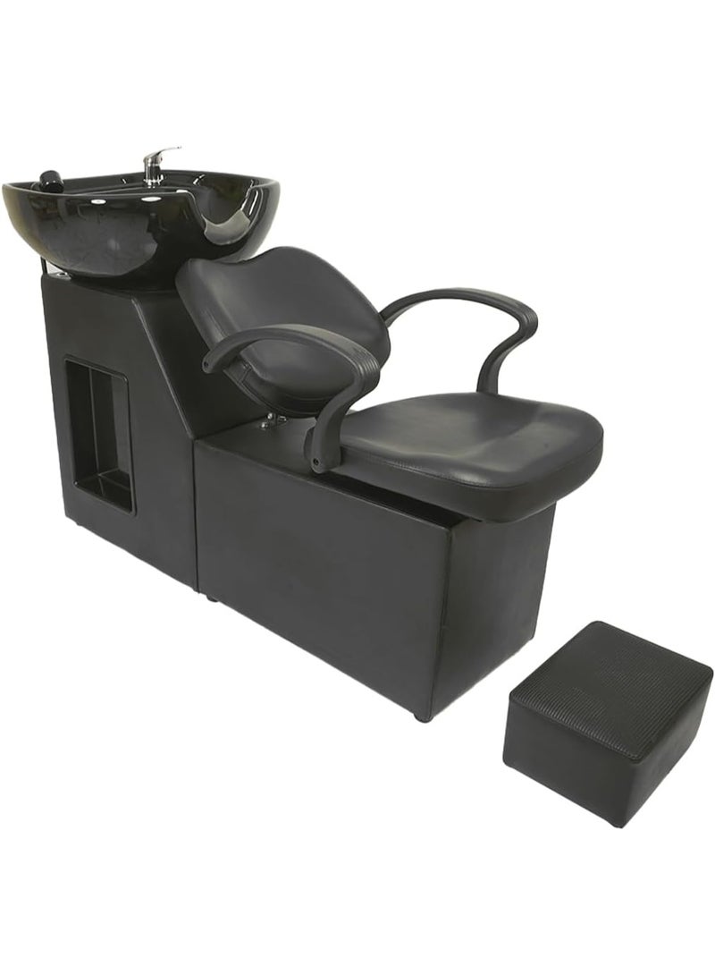 Meishida Adjustable Ceramic Shampoo Chair Set with Comfortable Cushion Waterproof And Non-Slip for Salon Use  - Image 1