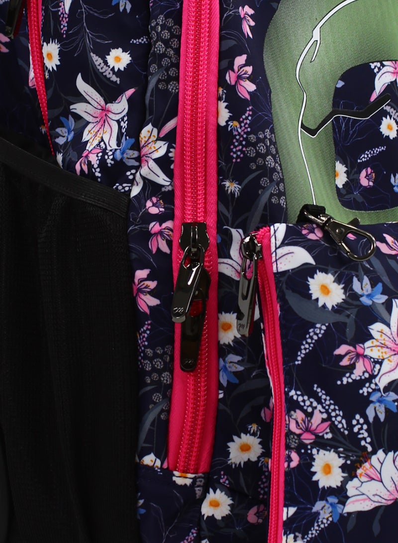 3M Floral Trolley School Bag with Pencil Case – Navy - Image 3