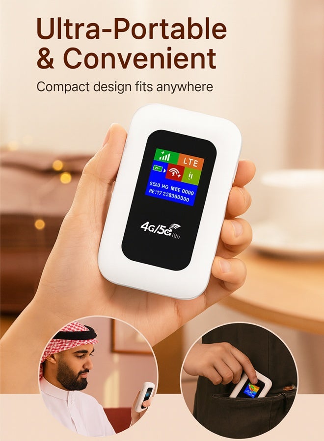 WiFi signal booster, 4G wireless portable MIFI color screen portable LTE router wireless WIFI SIM card 4G5G - Image 4