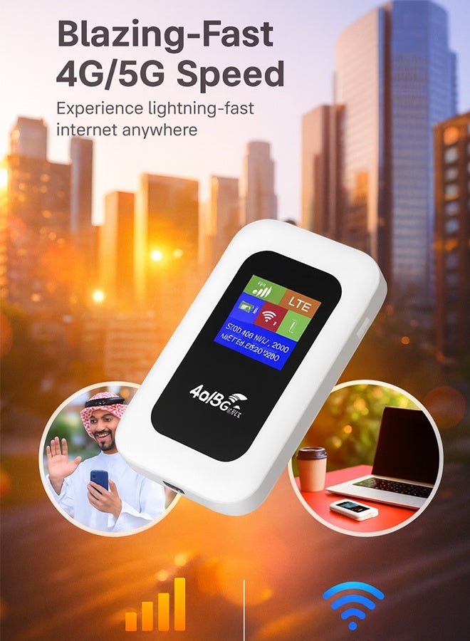 WiFi signal booster, 4G wireless portable MIFI color screen portable LTE router wireless WIFI SIM card 4G5G - Image 3