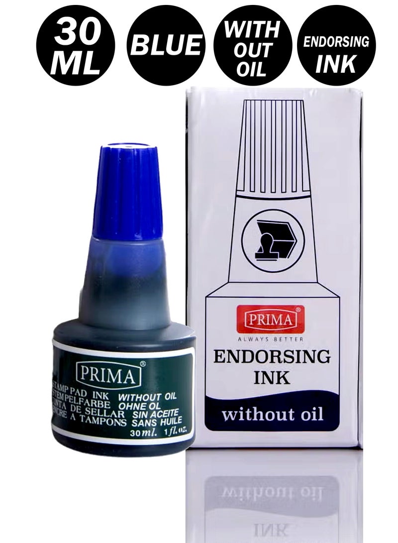 بريما عبوة من 3 وسادات حبر أزرق/30 مل/بدون زيت/حبر ختم - Image 3