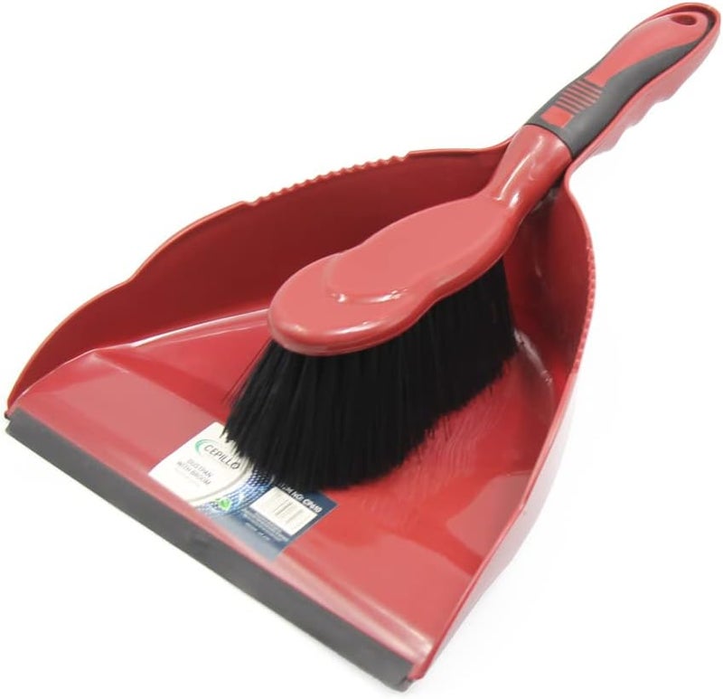 CEPILLO Long Handle Cleaning Broom brush + Dustpan with portable hand broom + Floor Cleaning Wet Mop Red/White, combo SET OF 3… - Image 3
