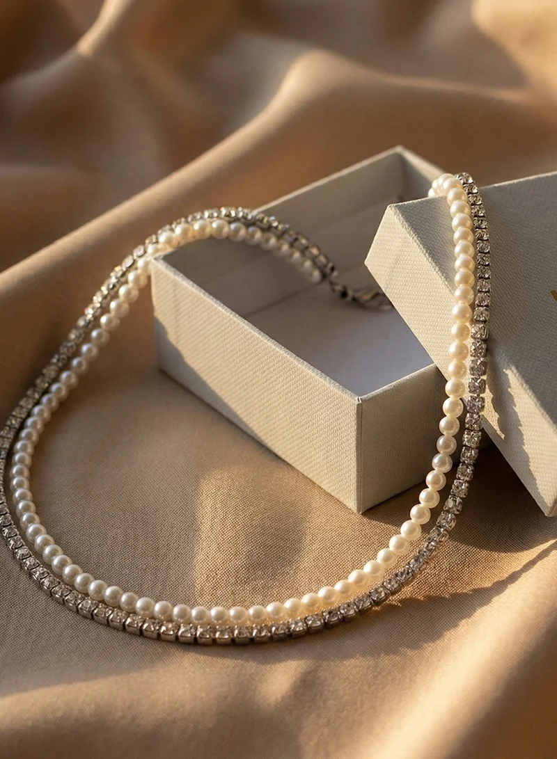 Liu Jo  Liu Jo Lune Duo Silver Necklace for Women | Best Price UAE