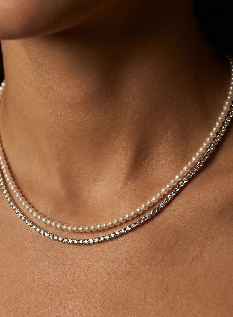 Liu Jo  Liu Jo Lune Duo Silver Necklace for Women | Best Price UAE