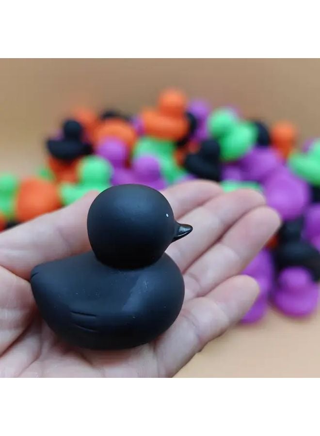 40 Pcs Halloween Rubber Ducks Black Bills Orange Green Black Purple Colors Party Decor - Image 2