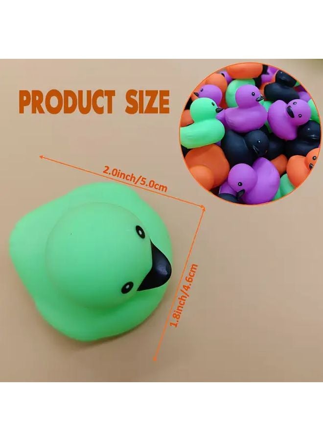 40 Pcs Halloween Rubber Ducks Black Bills Orange Green Black Purple Colors Party Decor - Image 4