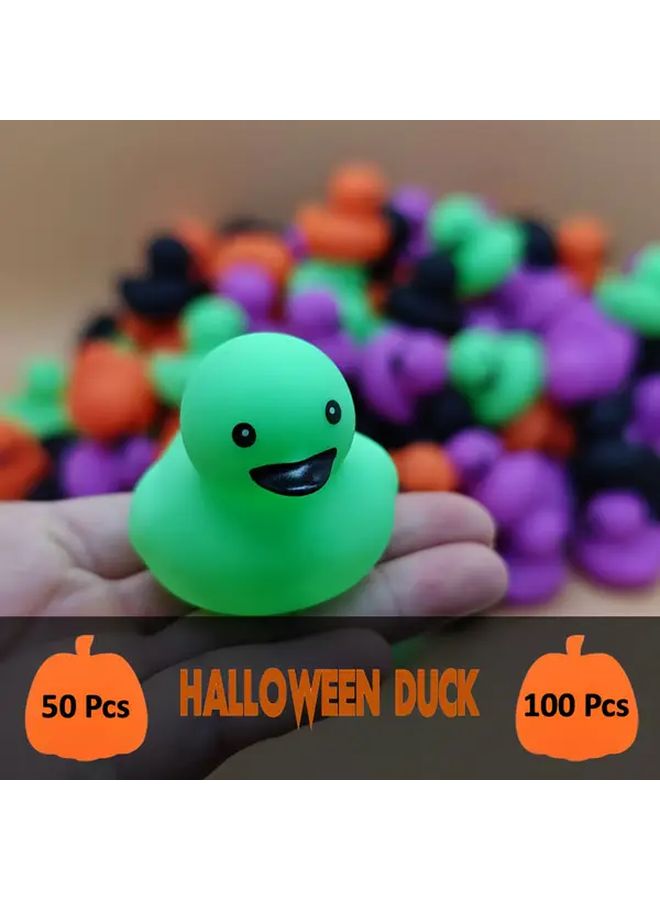 40 Pcs Halloween Rubber Ducks Black Bills Orange Green Black Purple Colors Party Decor - Image 3