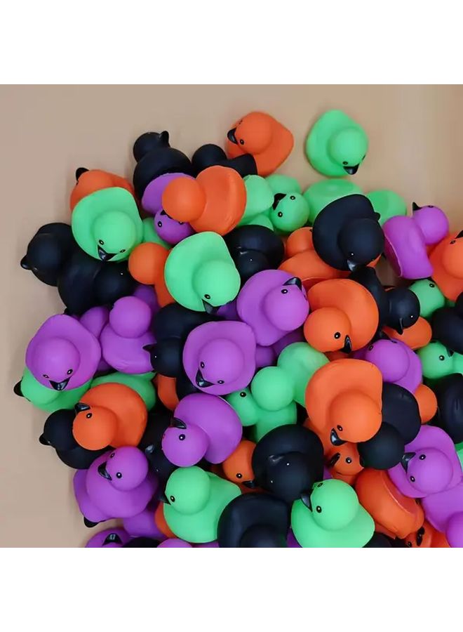 40 Pcs Halloween Rubber Ducks Black Bills Orange Green Black Purple Colors Party Decor - Image 5