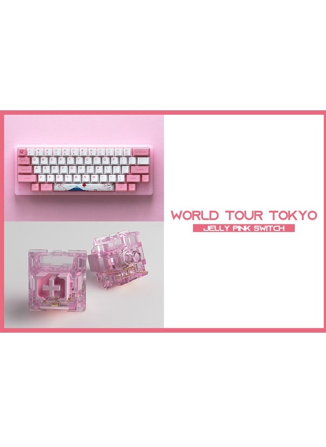 AKKO - AKKO ACR59 59 Key 60% Wired Hotswappable HHKB-Style Mechanical Gaming Keyboard with DoubleShot PBT Keycaps for Win/Mac/Gamer (AKKO CS Jelly Pink Switch, ACR59 World Tour Tokyo) - Image 1
