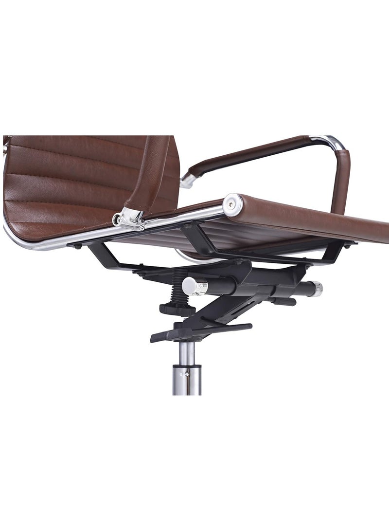 AL WADI FURNITURE Fully Assembled Faux Leather Modern Office Chair, Dark Brown Executive Chair, Leather Swivel Chair, Ergonomic Computer Chair for Adults, Adjustable Office Chair for Bedroom, Office - Image 4