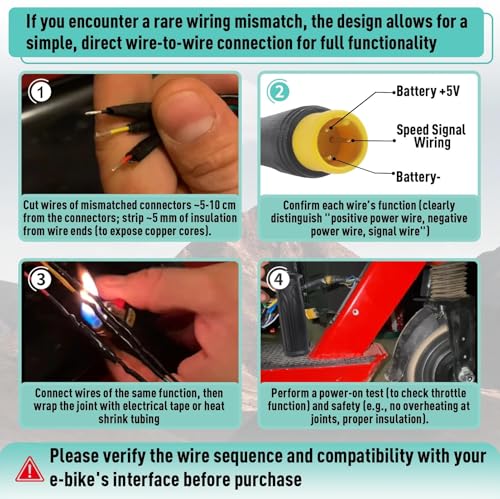 Kamrexi 20X Full Twist Throttle Grip for Ebike 12V-72V Twist Throttle Electric Bike, Mountain Bike Scooter, with Waterproof Connector - Image 5