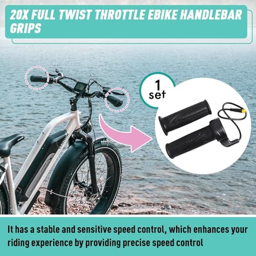 Kamrexi 20X Full Twist Throttle Grip for Ebike 12V-72V Twist Throttle Electric Bike, Mountain Bike Scooter, with Waterproof Connector - Image 2