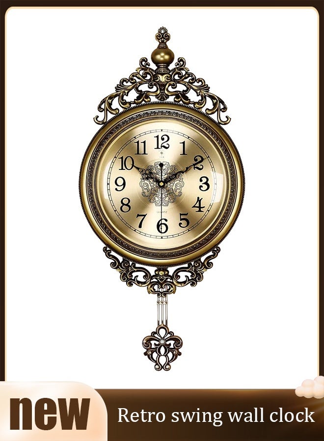 ساعة حائط كبيرة بطراز عتيق ديكور جداري إبداعي هادئ بدون طقطقة للديكور في غرفة المعيشة والغرفة النوم والمنزل - Image 2