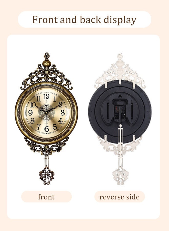 ساعة حائط كبيرة بطراز عتيق ديكور جداري إبداعي هادئ بدون طقطقة للديكور في غرفة المعيشة والغرفة النوم والمنزل - Image 3