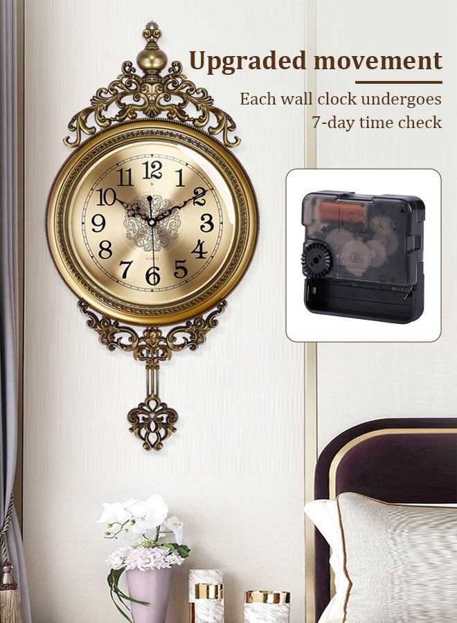 ساعة حائط كبيرة بطراز عتيق ديكور جداري إبداعي هادئ بدون طقطقة للديكور في غرفة المعيشة والغرفة النوم والمنزل - Image 1