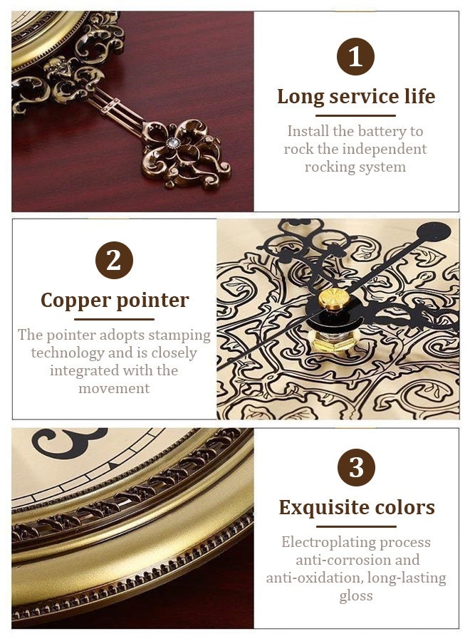 ساعة حائط كبيرة بطراز عتيق ديكور جداري إبداعي هادئ بدون طقطقة للديكور في غرفة المعيشة والغرفة النوم والمنزل - Image 4