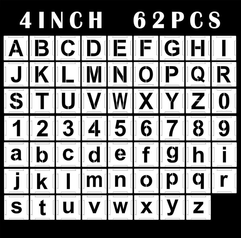 Devasya Crafts 4'' Le habet Art Craft Sten ES Letter Stencils for Wood,Wall,Fabric,Rock,Chalkboard,Signage,Lettering Alphabet Stencil - Image 2