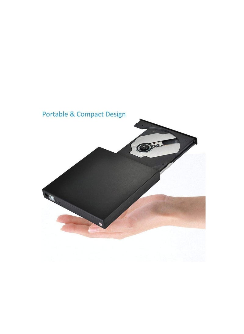 Ntech - NTECH External CD DVD Drive USB 2.0 Slim Portable External CD RW Drive DVD RW Burner Writer Player For Laptop Notebook PC Desktop Computer - Image 1