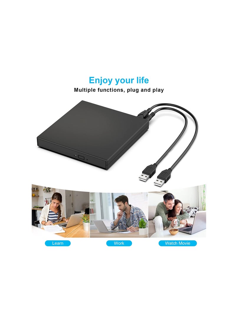 Ntech - NTECH External CD DVD Drive USB 2.0 Slim Portable External CD RW Drive DVD RW Burner Writer Player For Laptop Notebook PC Desktop Computer - Image 1