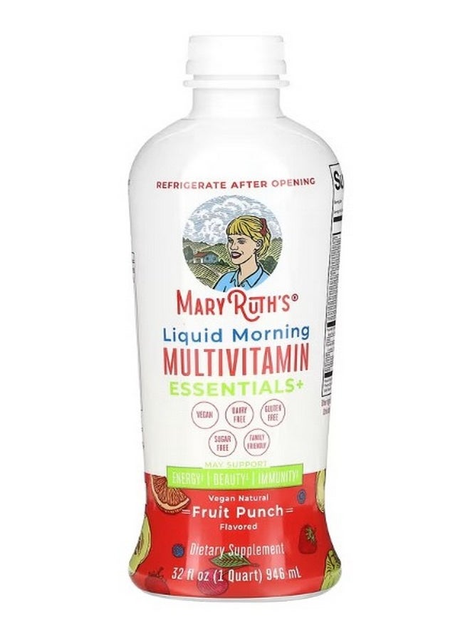 MaryRuth's - Liquid Morning Multivitamin Essentials Fruit Punch 32 fl oz 946 ml - Image 1