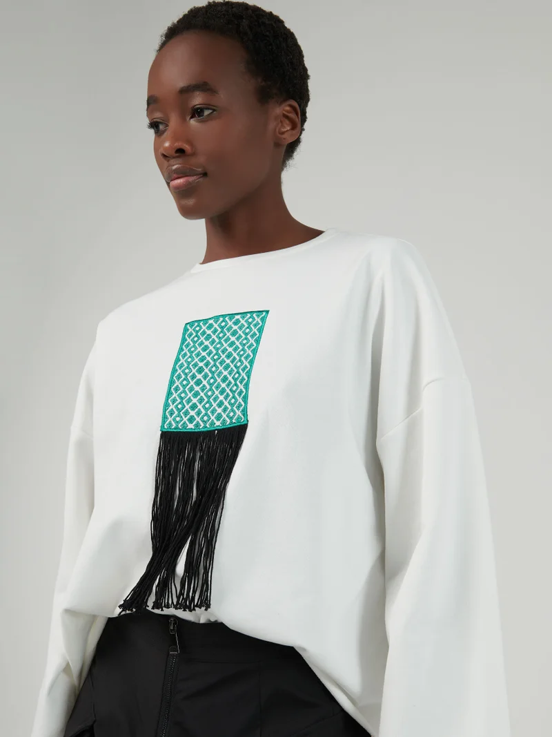 leem Fringe Detail Sweater