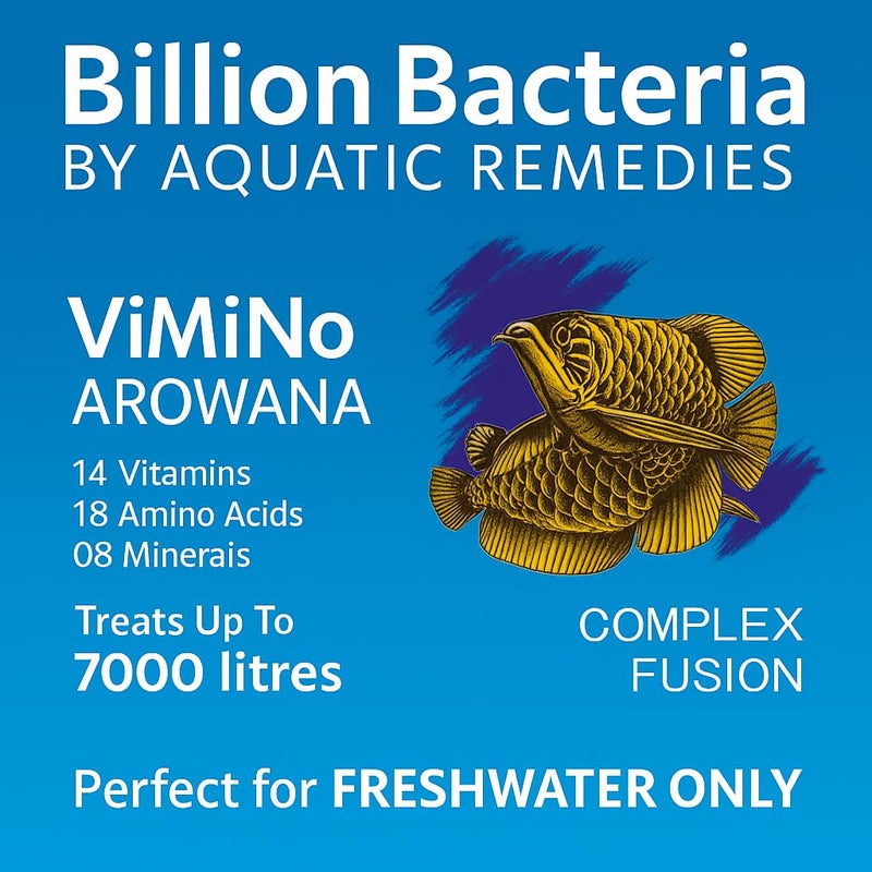 VAYINATO Billion Bacteria ViMiNo 140ml | Vitamin Complex | 14 Vitamins, 18 Amino Acids, 9 Minerals | Curcumin Infused | Treats 7000 litres (for Arowana) - Image 2