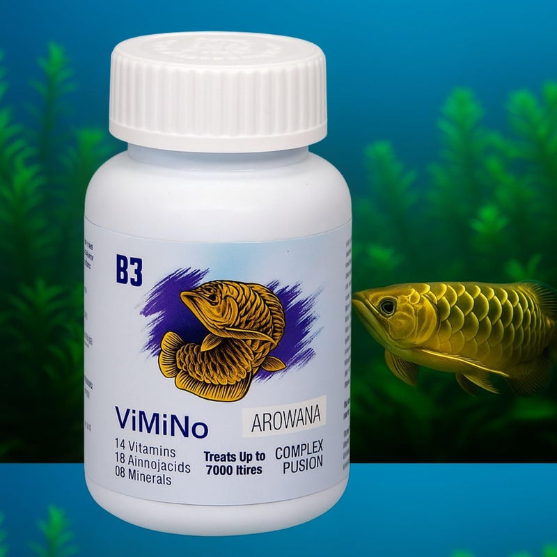 VAYINATO Billion Bacteria ViMiNo 140ml | Vitamin Complex | 14 Vitamins, 18 Amino Acids, 9 Minerals | Curcumin Infused | Treats 7000 litres (for Arowana) - Image 1