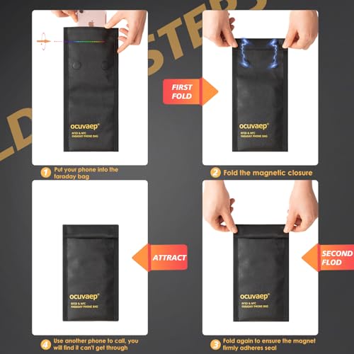 ocuvaep Faraday Bags for Phones & Car Keys [2 Pack] | Military Grade Signal Blocker, RFID Anti-Theft Pouch for 5G GPS WiFi Bluetooth, Privacy Protection Travel Case - Image 3