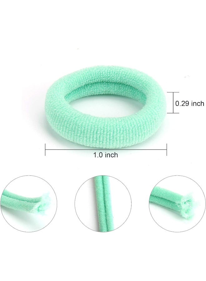 BAOLI 200PCS Cotton Baby Hair Ties, Mini Seamless Toddler Hair Bands, Soft Hair Elastics Ponytail Holders for Kids Toddlers Girls, 1 Inch in Diameter, 5 Colors - Image 2