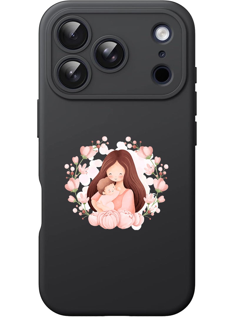 Theodor Protective Slim Fit Case Liquid Silicone Cover with Full Body Protection Anti-Scratch Shockproof Case For Apple iPhone 17 Pro Max (Black) Mothers love - Image 1