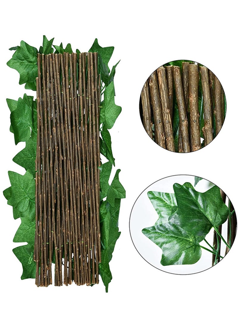 LINGWEI Bamboo Garden Fence with Artificial Plant - Image 5