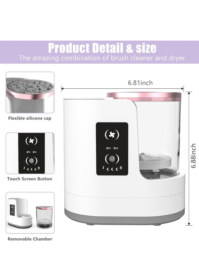 QIRRA Electric Makeup Brush Cleaner Machine, Automatic 3 in 1 Makeup Brush Washer & Dryer, Cosmetic Brush Cleaning Device for All Sizes Makeup Brushes – Beauty Tools Cleaner - Image 2