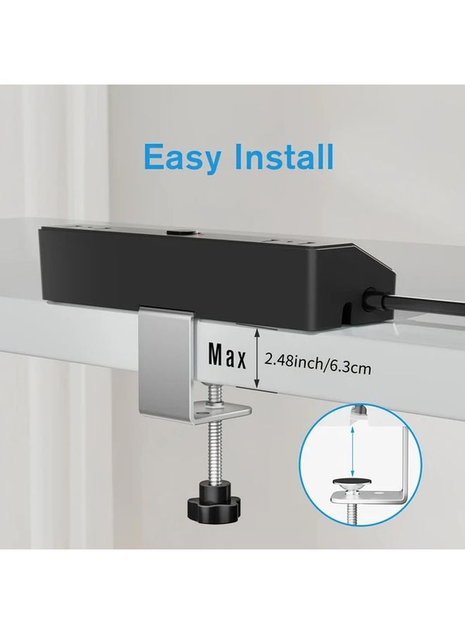 12 In 1 Desktop Power Strip 6 AC Outlets 6 USB Ports PD 20W Fast Charging Black - Image 5