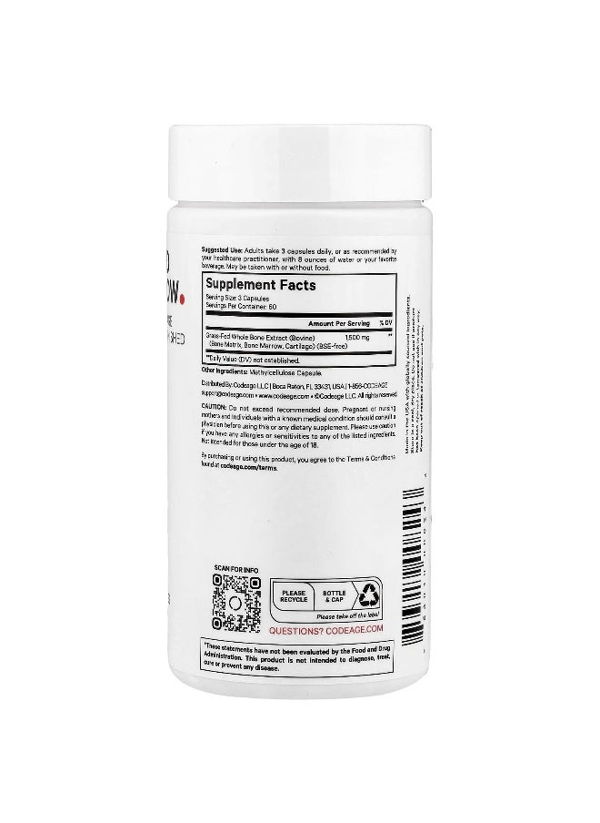 Codeage - Codeage, Grass-Fed Bone Marrow, 180 Vegetable Capsules - Image 1