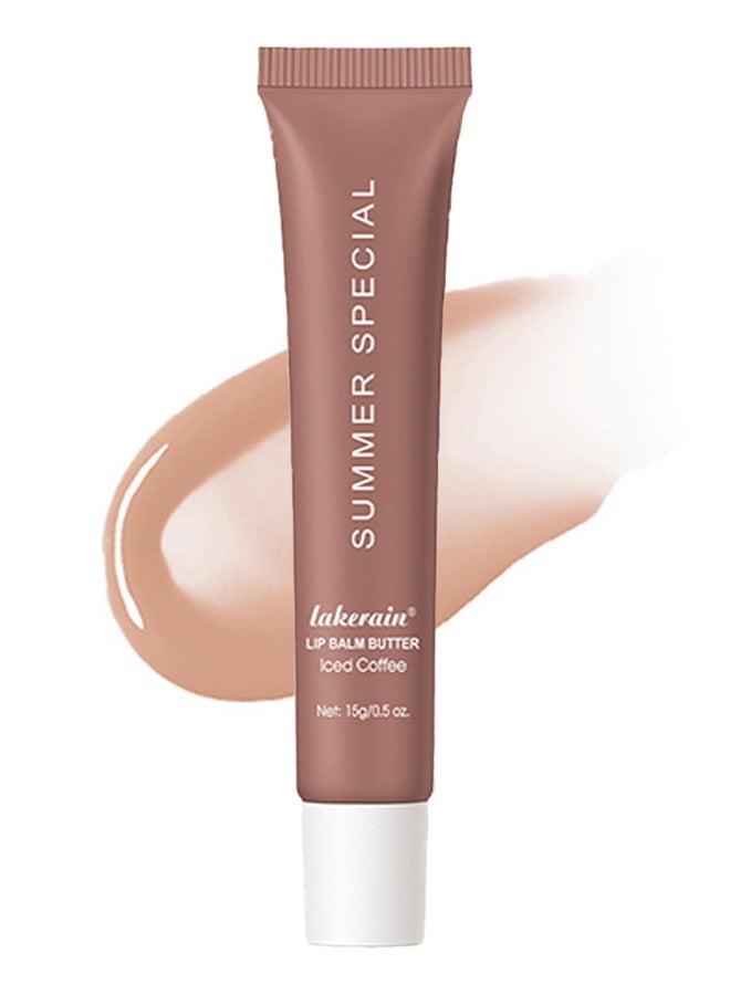 lakerain Summer Special Lip Balm Butter, Reduce Lip Lines, Soothing Moisturizing Tinted Lip Mask, Repair Dry Cracks Lip Oil - Iced Coffee 03(15G/0.5 OZ) - Image 1