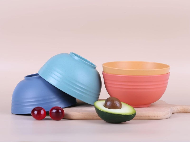 LuckyZone Unbreakable Cereal Bowls - 24 oz Reusable Wheat Straw Bowl Set of 6 - Dishwasher & Microwave Safe - Perfect for Cereal, Soup and Rice - BPA Free, Healthy & Eco-Friendly (6 Color_H) - Image 3