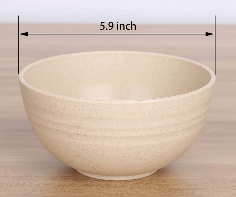 LuckyZone Unbreakable Cereal Bowls - 24 oz Reusable Wheat Straw Bowl Set of 6 - Dishwasher & Microwave Safe - Perfect for Cereal, Soup and Rice - BPA Free, Healthy & Eco-Friendly (6 Color_H) - Image 2