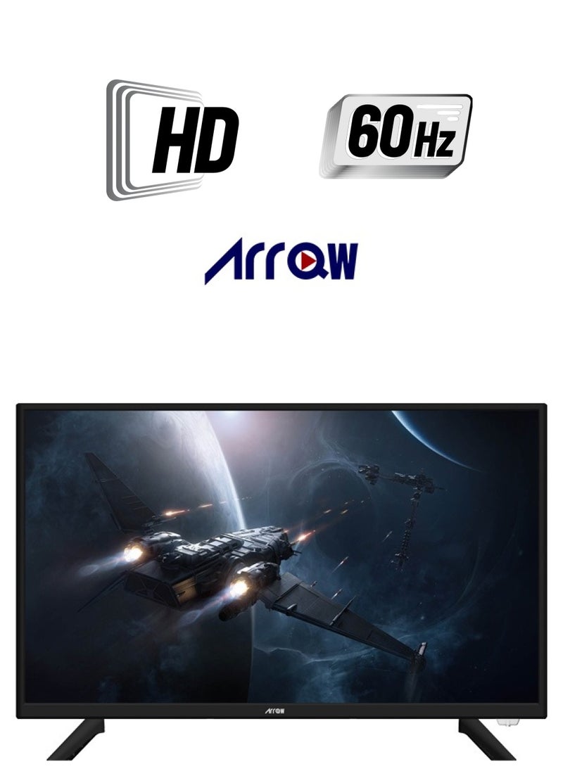 ARRQW 24-inch Standard TV, HD Ready, 1366x768 Resolution, 60Hz Refresh Rate, Stereo Sound, Wireless Display, 2 HDMI, 2 USB, Wall Mount | Model: RO-24LP  - Image 1