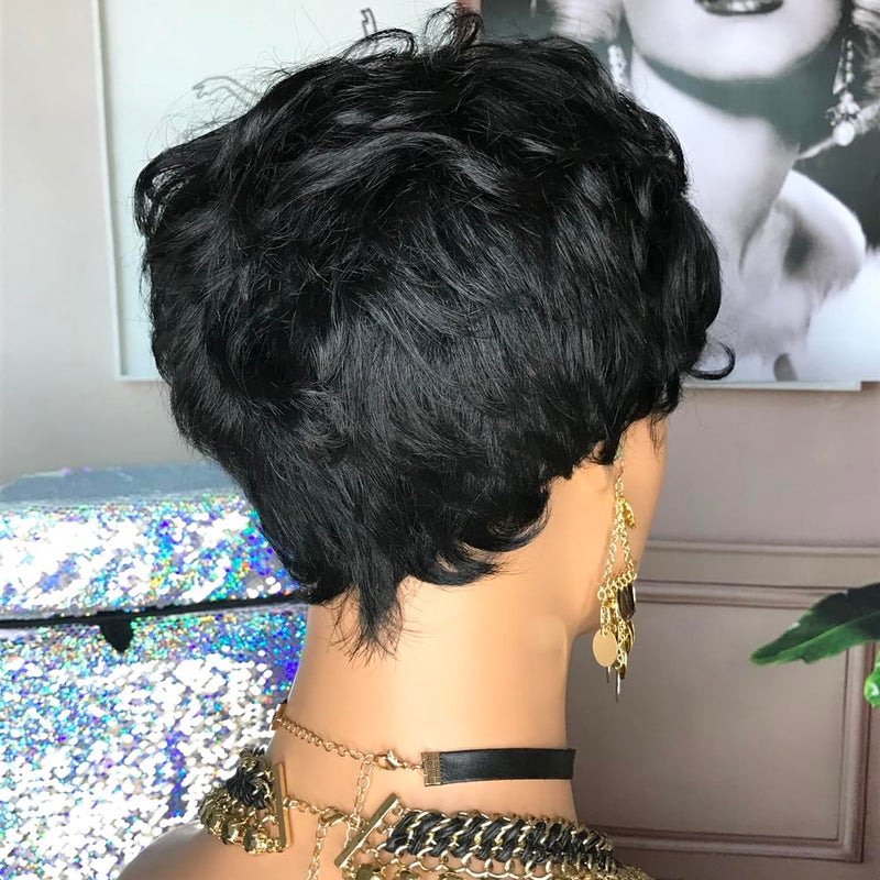 HOTKIS Short Curly Pixie Cut Wig Human Hair for Black Women Short Human Hair Pixie Cut Glueless Wigs Natural Curl Hair Black Pixie Wigs for Daily Use - Image 5